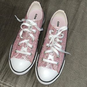 Brand new Little girls size 3 pink glitter converse all stars